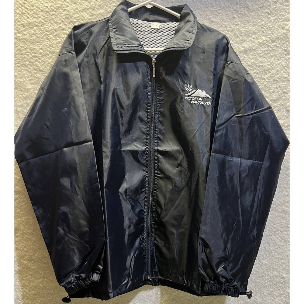 USA Victory In Vancouver Size L 2010 Olympic Windbreaker Jacket Full Zip